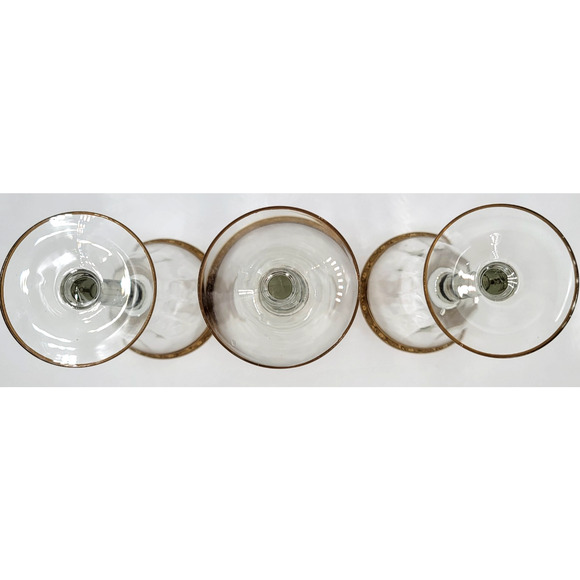 Tiffin Franciscan Minton Gold Rim Water Goblet Wine Glass 22K Gold Trim Set of 3 - Picture 6 of 8